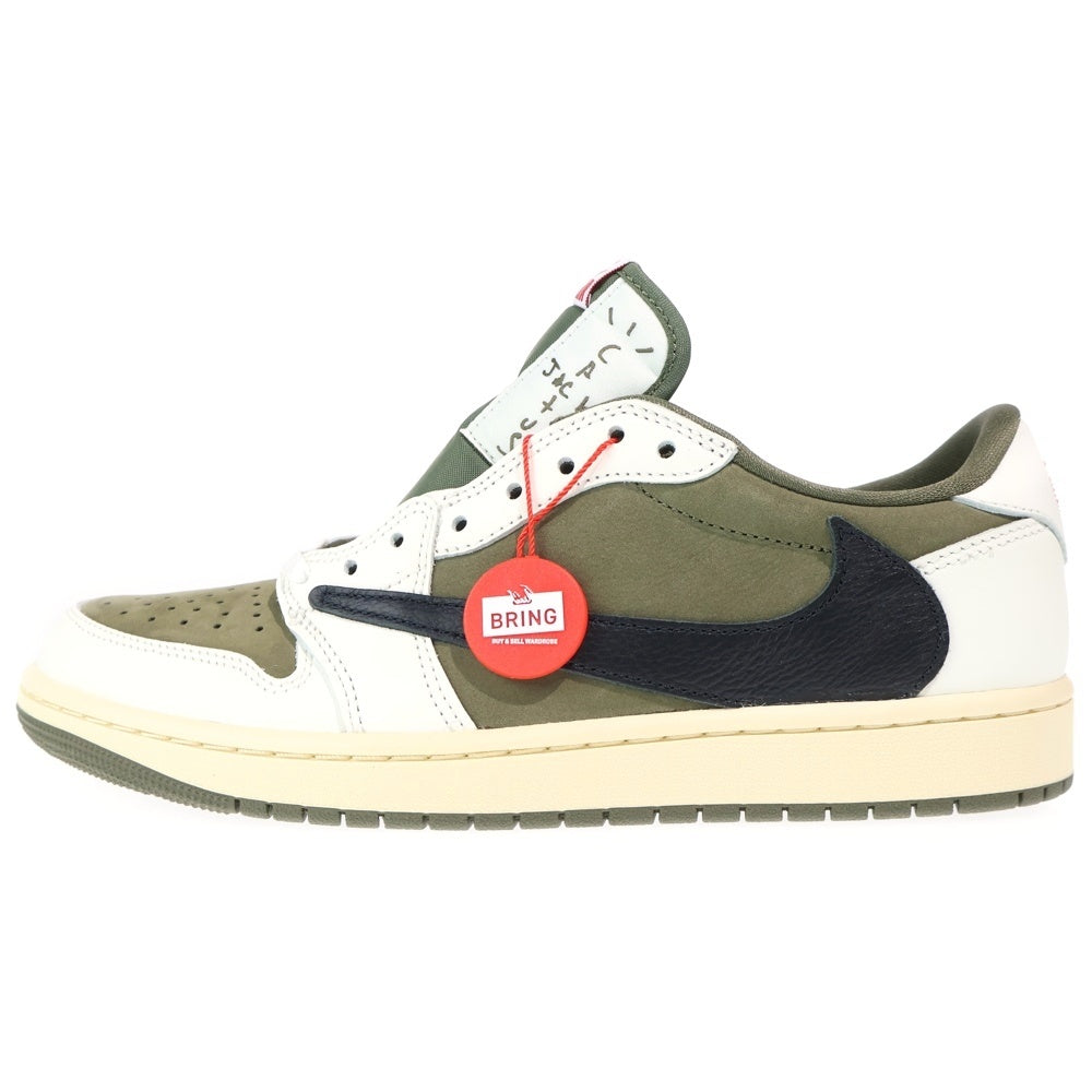 NIKE(ナイキ) ×TRAVIS SCOTT AIR JORDAN 1 LOW OG SPREVERSE OLIVE トラヴィススコット エアジョーダン1 リバースオリーブ ローカットスニーカー カーキ US9/27cm DM7866-200
