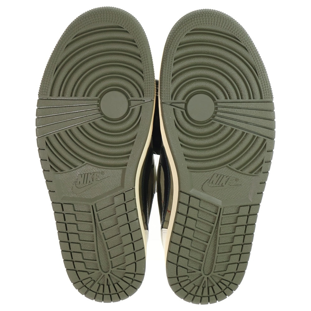 NIKE(ナイキ) ×TRAVIS SCOTT AIR JORDAN 1 LOW OG SPREVERSE OLIVE トラヴィススコット エアジョーダン1 リバースオリーブ ローカットスニーカー カーキ US9/27cm DM7866-200