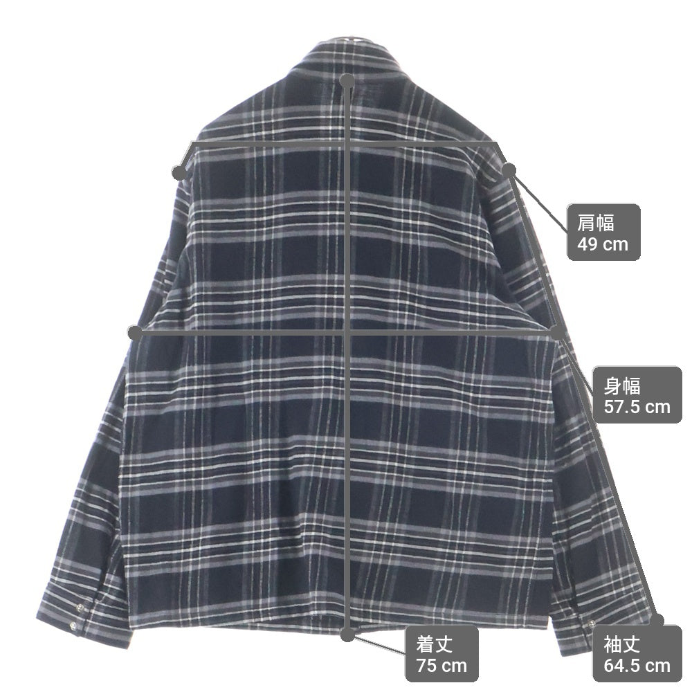 CHROME HEARTS(クロムハーツ) WORK DOG ワーク ドッグ クロスボールボタンダウン フランネル 長袖 チェックシャツ ブラック