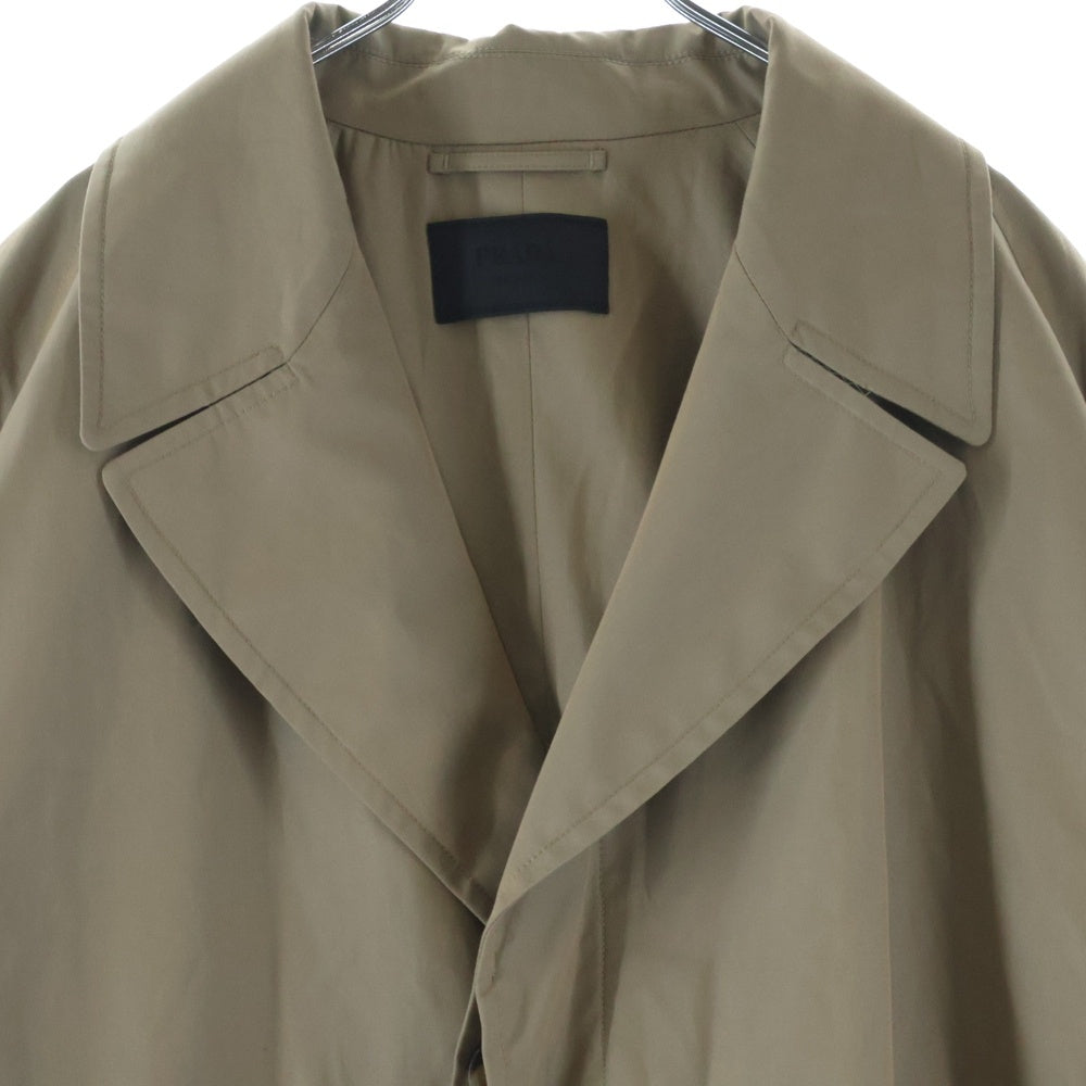 PRADA(プラダ) 24SS Double Breasted バックトライアングル ダブルブレスト オーバーサイズ トレンチコート ベージュ