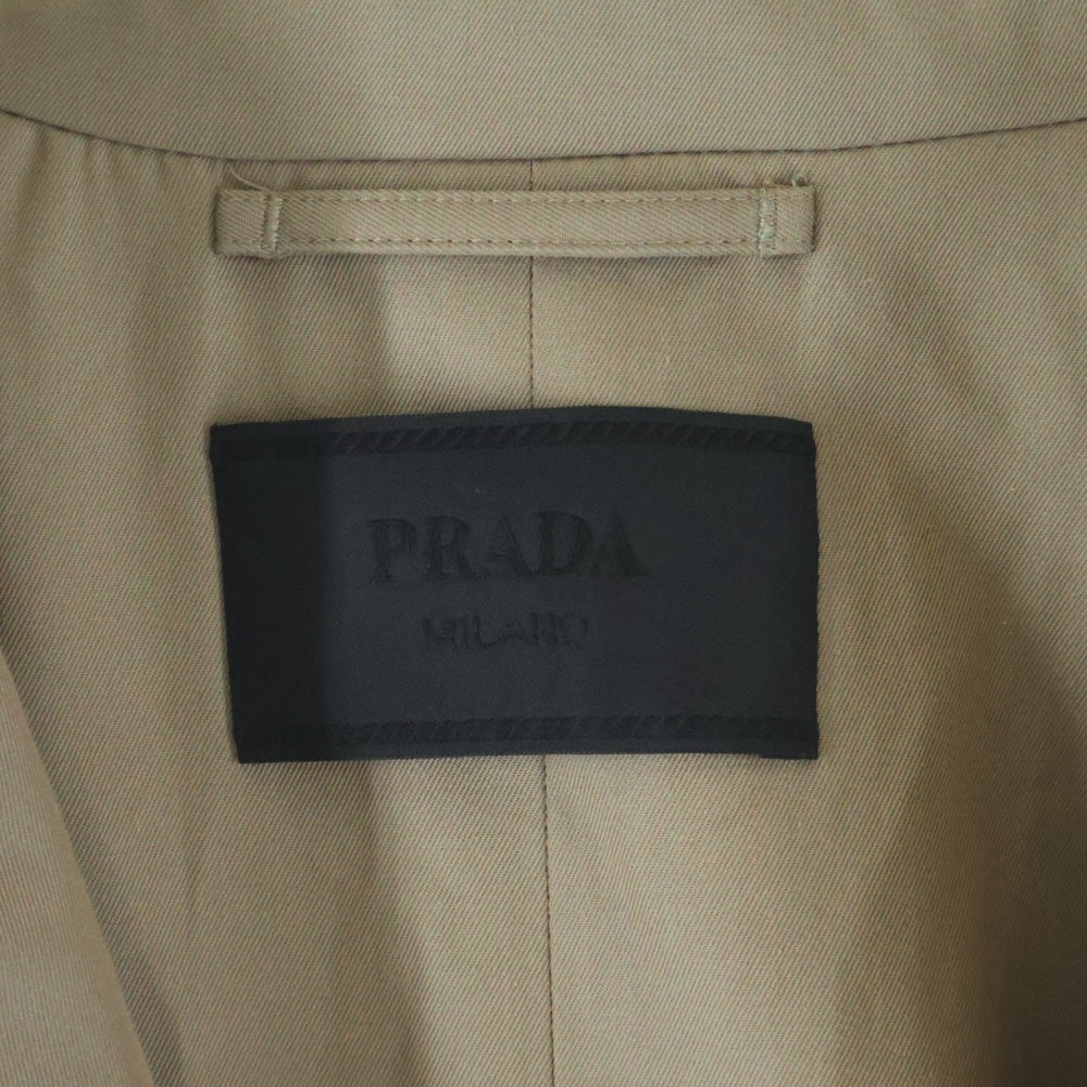 PRADA(プラダ) 24SS Double Breasted バックトライアングル ダブルブレスト オーバーサイズ トレンチコート ベージュ