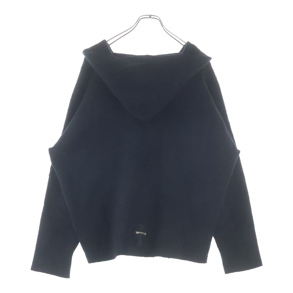 CHROME HEARTS(クロムハーツ) MED/LRG ハラコクロスパッチ コットン/ナイロンニット プルオーバーパーカー ブラック