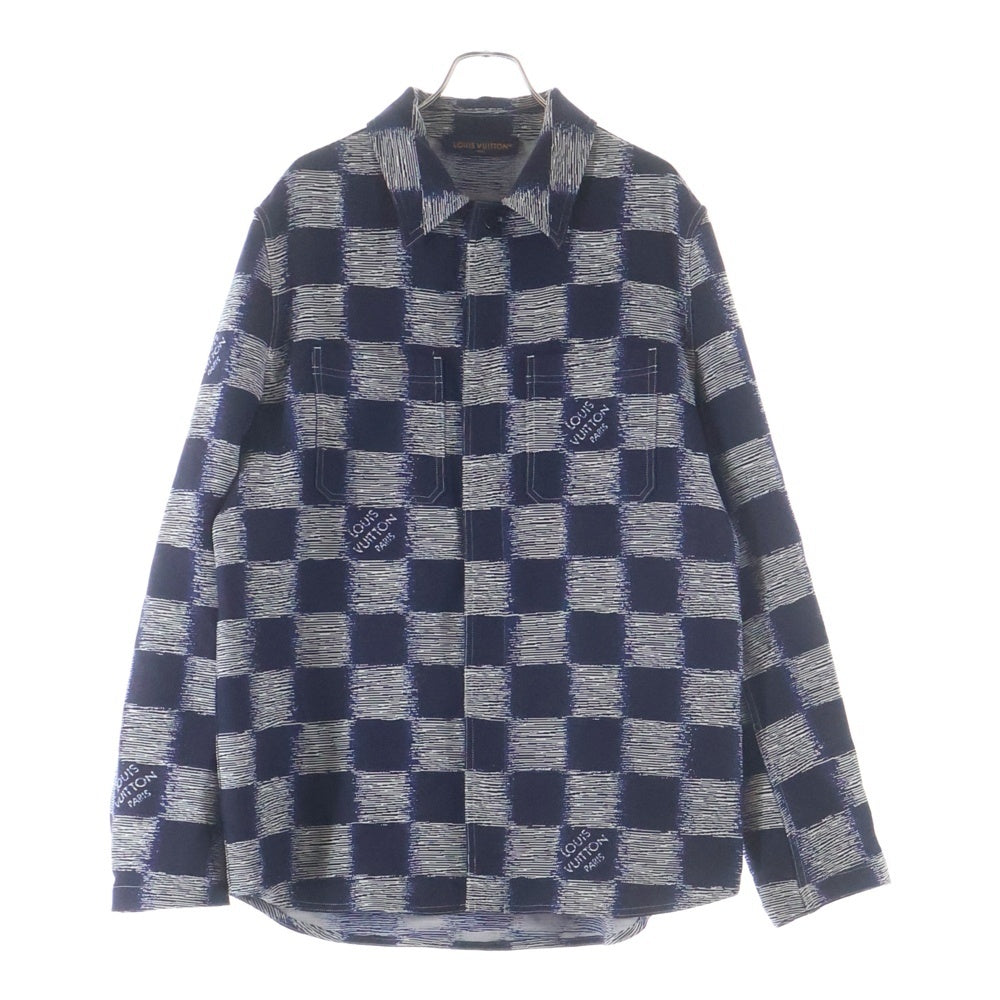 LOUIS VUITTON(ルイヴィトン) 24SS ダミエ オーバーサイズ シャツ ジャケット ネイビー RM241M FVD HQS04W