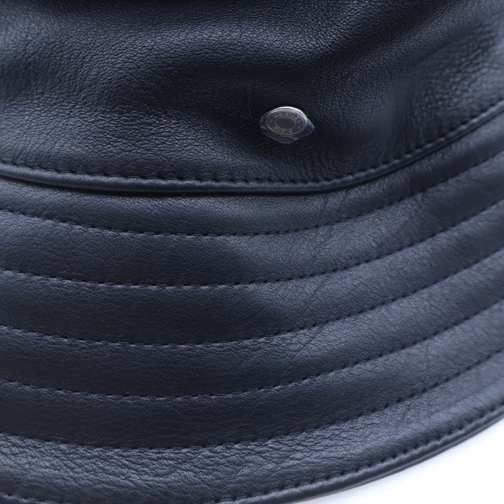 HERMES(エルメス) セリエ カウレザー バケットハット 帽子 ブラック