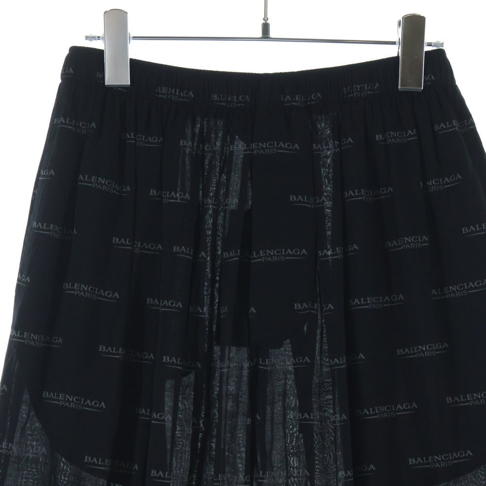 BALENCIAGA(バレンシアガ) 25SS ロゴ総柄 イージーパンツ ブラック 681819 TSLA1
