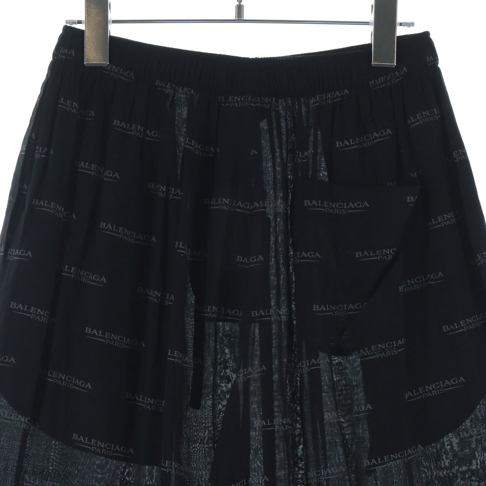 BALENCIAGA(バレンシアガ) 25SS ロゴ総柄 イージーパンツ ブラック 681819 TSLA1