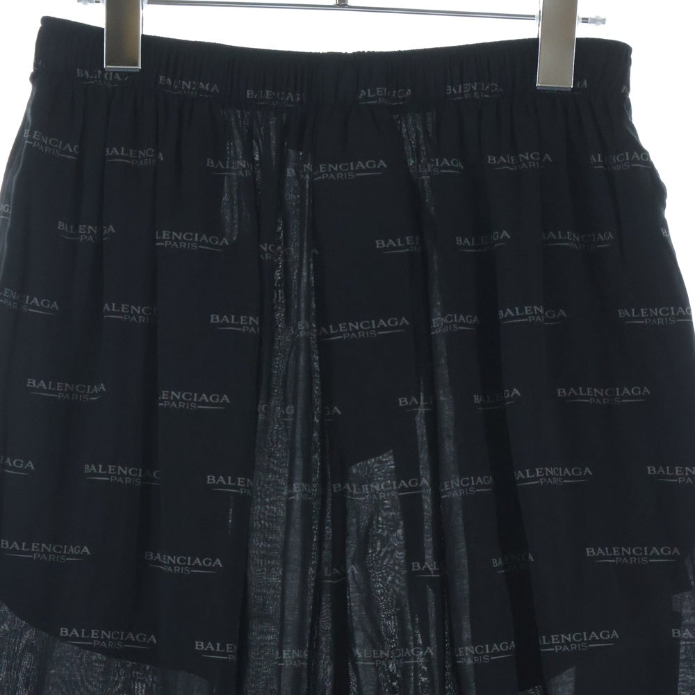 BALENCIAGA(バレンシアガ) 25SS ロゴ総柄 イージーパンツ ブラック 681819 TSLA1