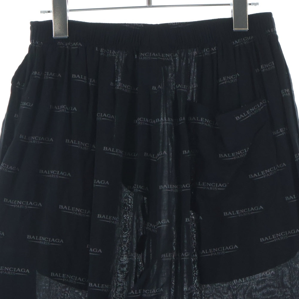 BALENCIAGA(バレンシアガ) 25SS ロゴ総柄 イージーパンツ ブラック 681819 TSLA1