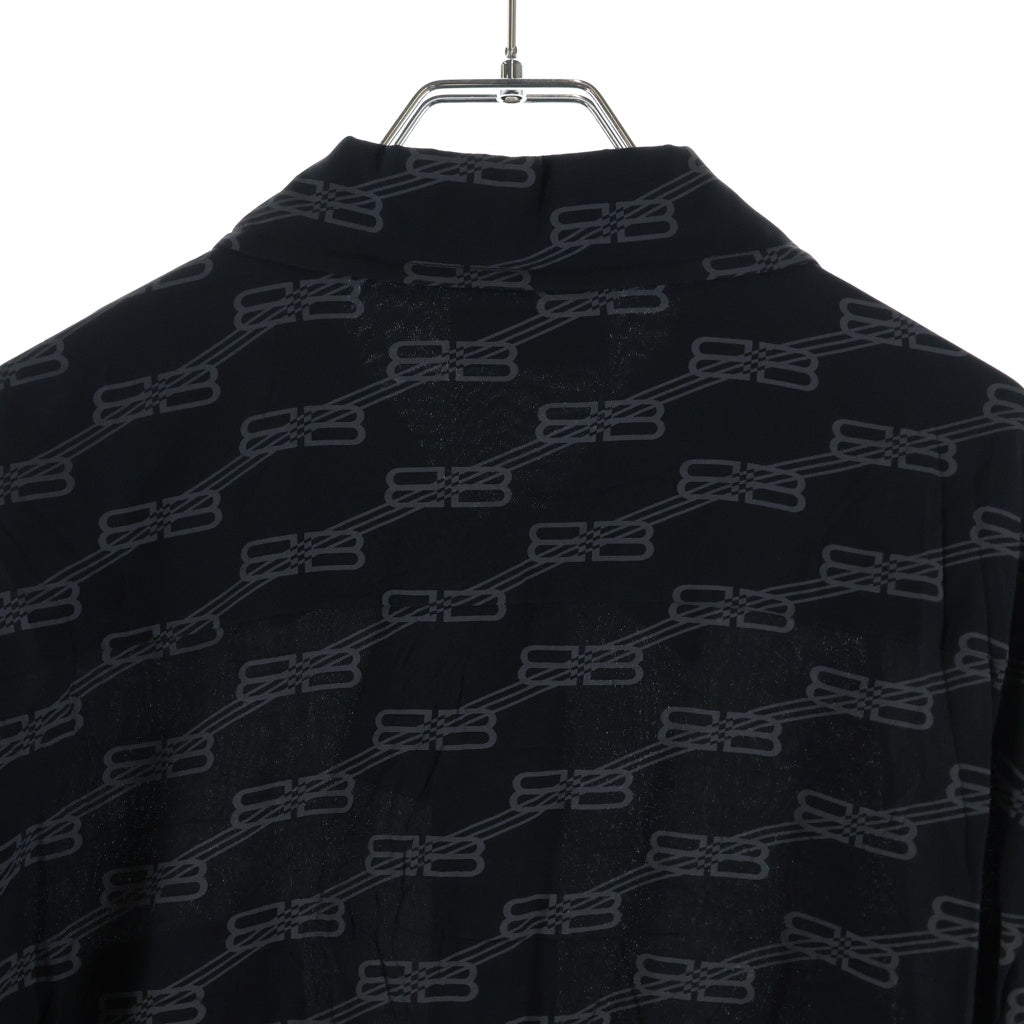 BALENCIAGA(バレンシアガ) 23SS ロゴ モノグラム長袖シャツ ブラック