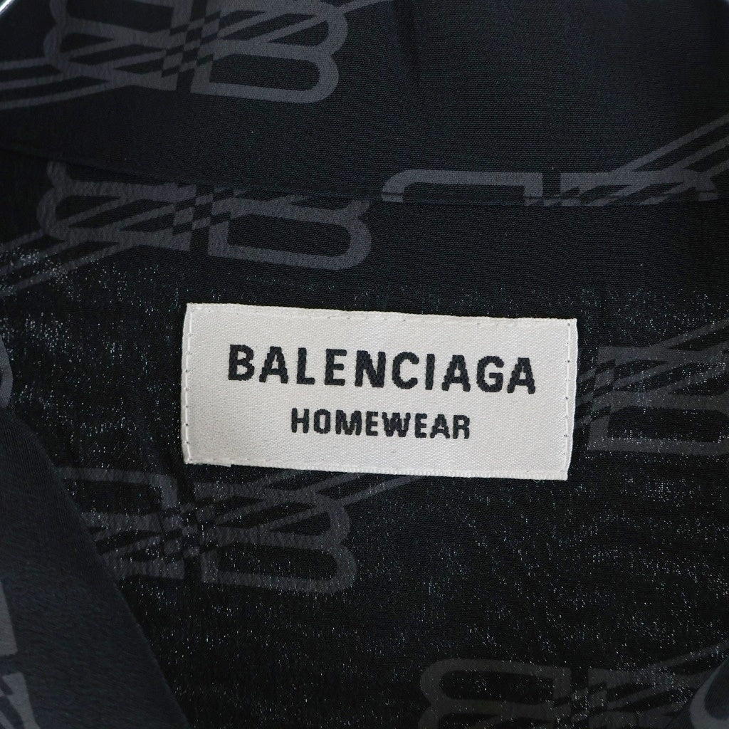 BALENCIAGA(バレンシアガ) 23SS ロゴ モノグラム長袖シャツ ブラック