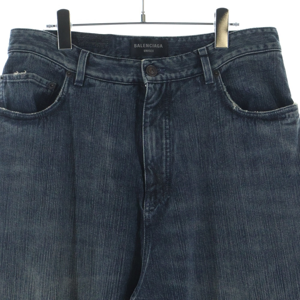 BALENCIAGA バレンシアガ 23AW DOUBLE FRONT WIDE LEG JEANS ダブルフロント ワイドレッグジーンズ デニムパンツ インディゴ 767979 TNW65 BALENCIAGA(バレンシアガ) 23AW DOUBLE FRONT WIDE LEG JEANS ダブル