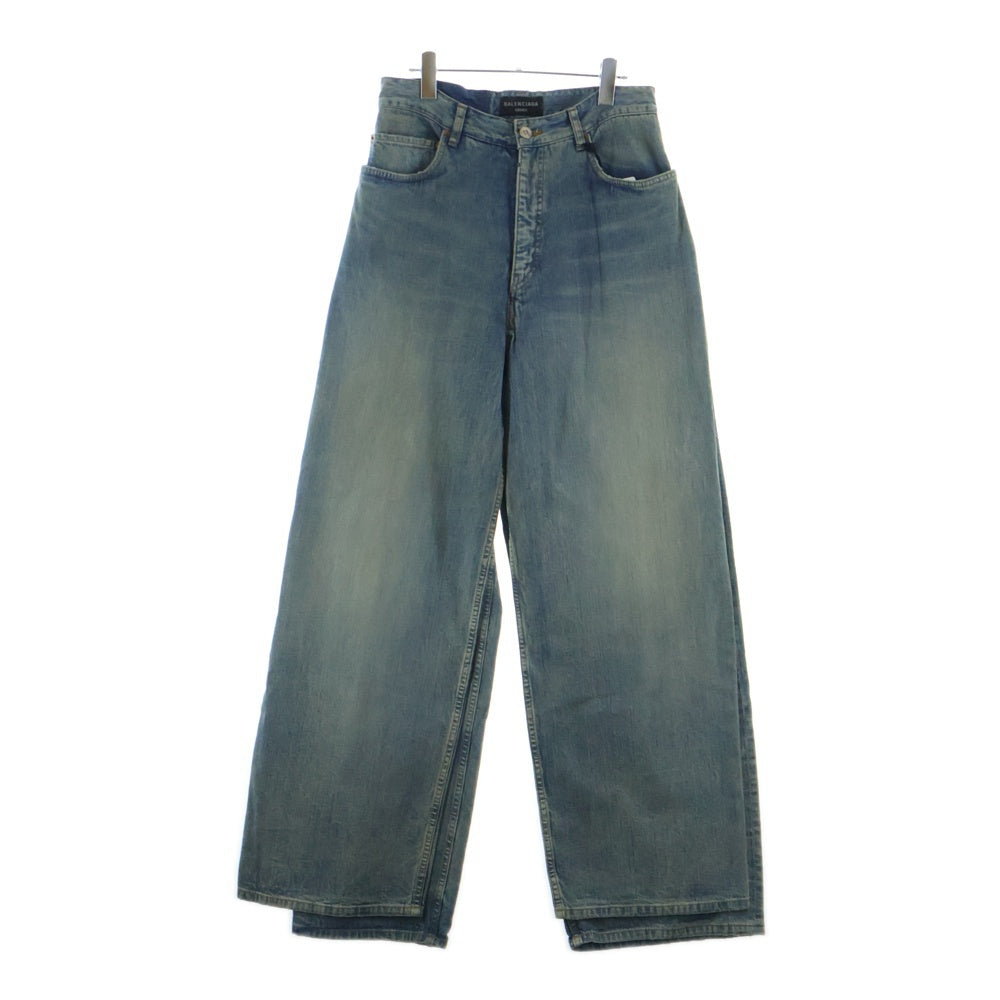 BALENCIAGA(バレンシアガ) 23AW DOUBLE FRONT WIDE LEG JEANS ダブルフロント ワイドレッグジーンズ デニムパンツ インディゴ 767979 TPW53
