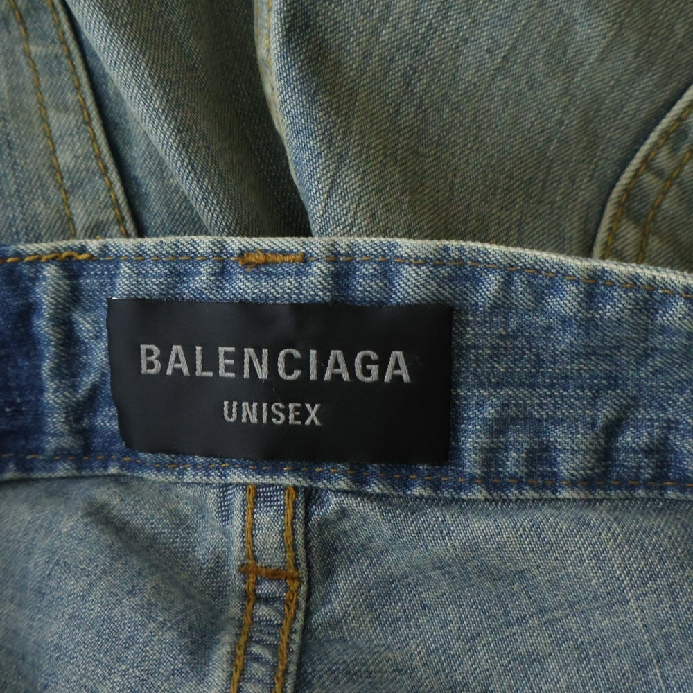 BALENCIAGA(バレンシアガ) 23AW DOUBLE FRONT WIDE LEG JEANS ダブルフロント ワイドレッグジーンズ デニムパンツ インディゴ 767979 TPW53