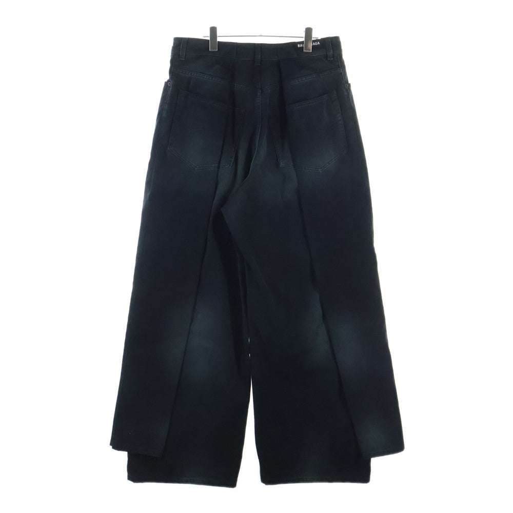 BALENCIAGA(バレンシアガ) 23AW ダブルサイドワイドデニムパンツ ブラック 767983 TNW11
