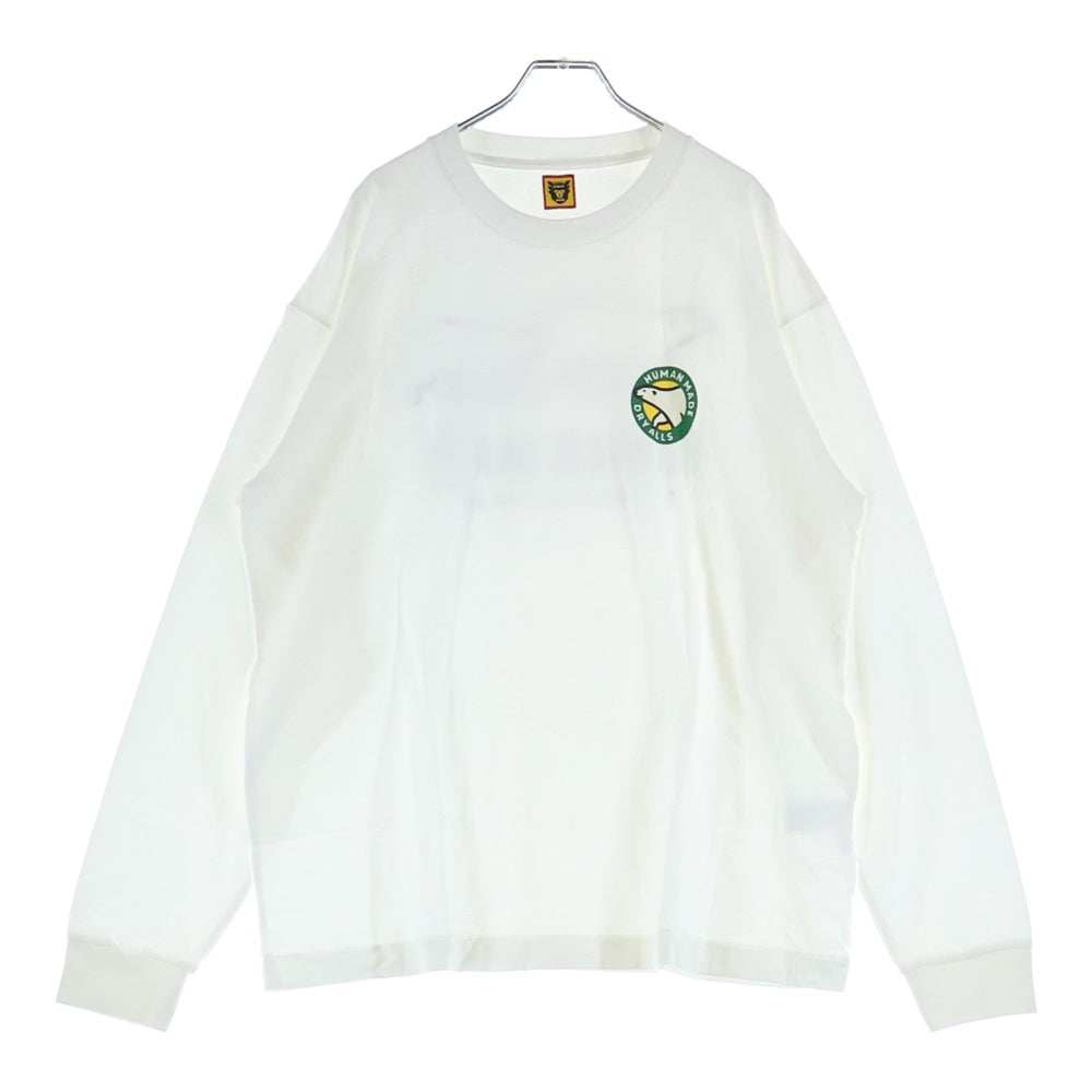 HUMAN MADE(ヒューマンメイド) GRAPHIC L/S T-SHIRT ロゴプリントクルーネック ロングスリーブ 長袖Tシャツ カットソー ホワイト HM28CS036
