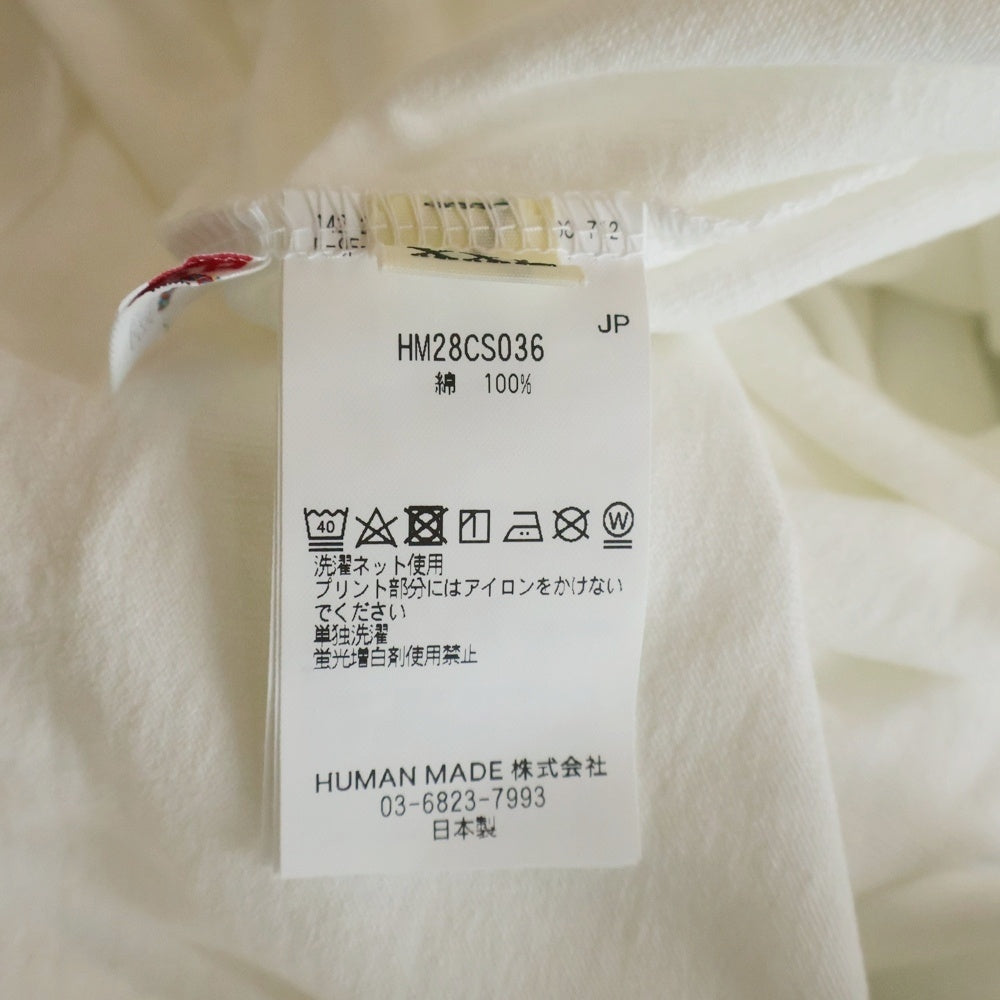 HUMAN MADE(ヒューマンメイド) GRAPHIC L/S T-SHIRT ロゴプリントクルーネック ロングスリーブ 長袖Tシャツ カットソー ホワイト HM28CS036