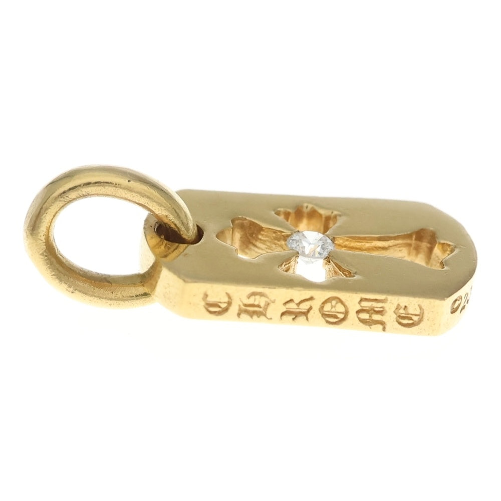 CHROME HEARTS(クロムハーツ)22K DT TNY CO CRS 1DIA タイニーカットアウトクロス ドッグタグ 1ダイヤ ペンダントトップ ゴールド BCA039