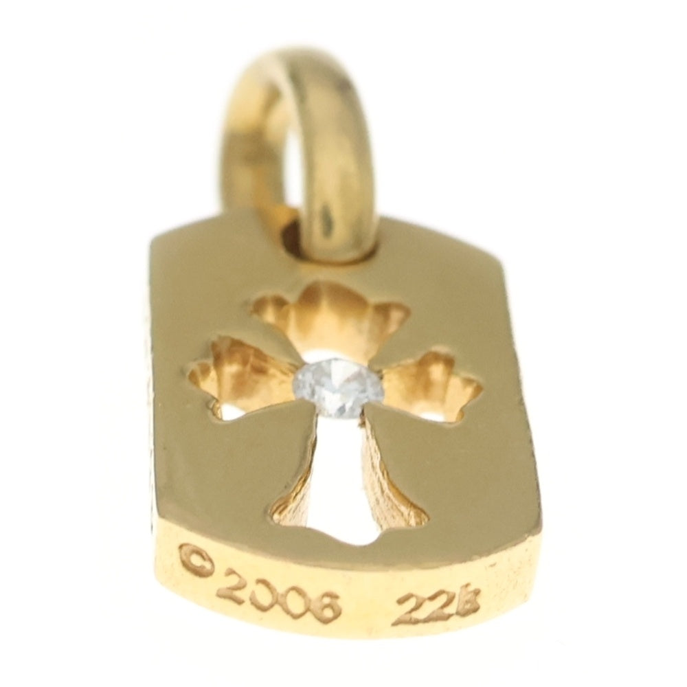 CHROME HEARTS(クロムハーツ)22K DT TNY CO CRS 1DIA タイニーカットアウトクロス ドッグタグ 1ダイヤ ペンダントトップ ゴールド BCA039