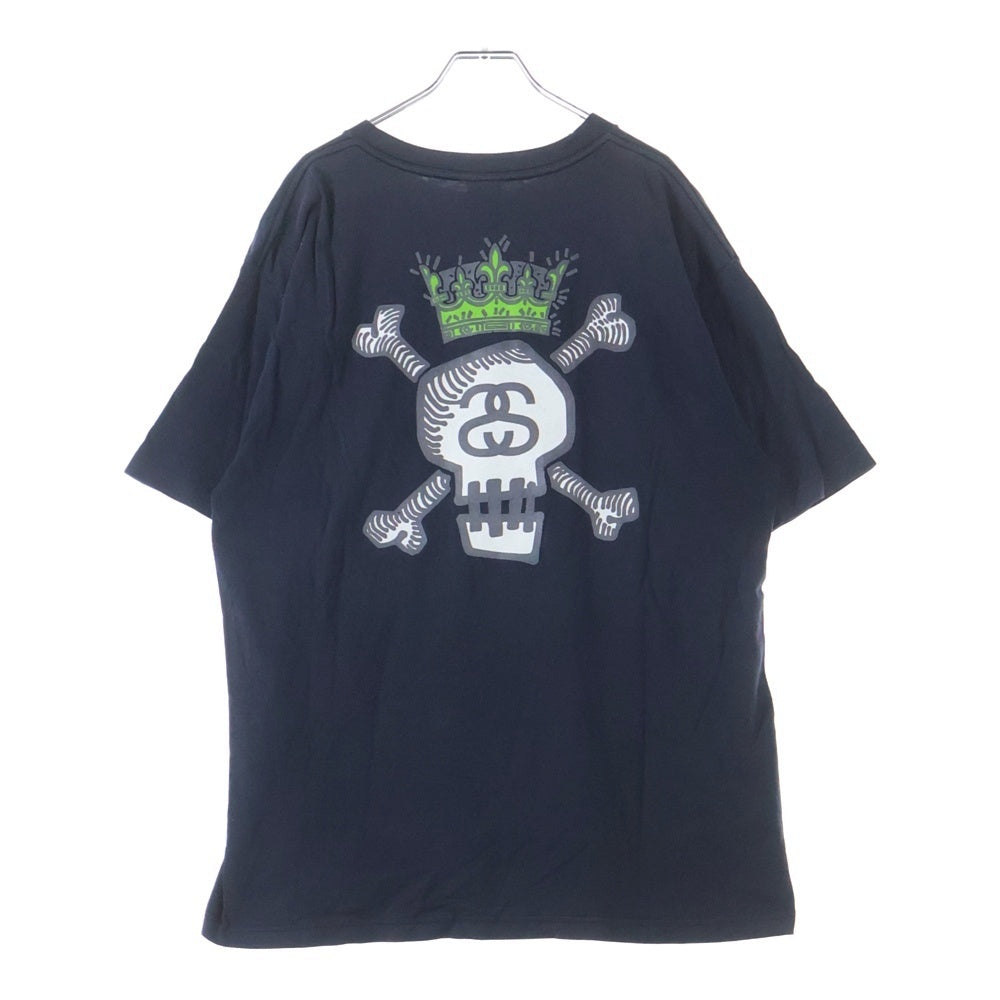 STUSSY(ステューシー) 90S VINTAGE OLD 紺タグ プリント クルーネック 半袖Tシャツ カットソー ネイビー