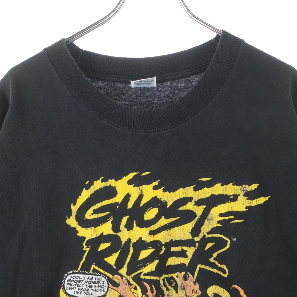 VINTAGE(ヴィンテージ) 90S VINTAGE GHOST RIDER ゴーストライダー プリント クルーネック 半袖Tシャツ カットソー ブラック