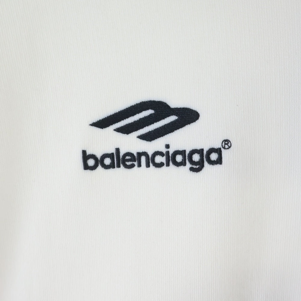 BALENCIAGA(バレンシアガ) 24SS Soccer Paris Zip-Hoodie サッカー パリス ロゴ刺繍 ジップアップ スウェットパーカー ホワイト 744457 TPVS6