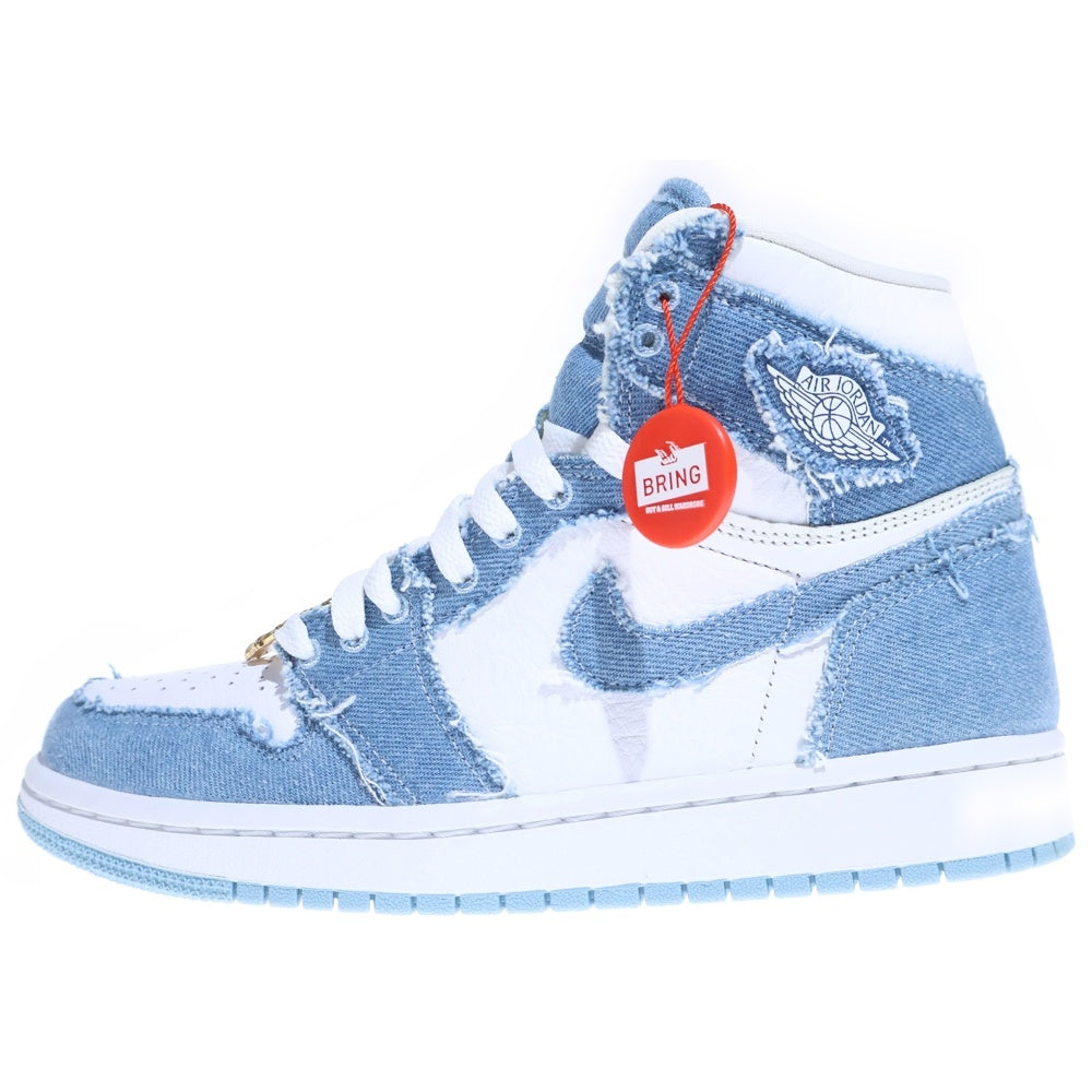 NIKE(ナイキ) WMNS AIR JORDAN 1 HIGH OG DENIM ウィメンズ エアジョーダン1 OG デニム ハイカットスニーカー ホワイト/ブルー レディース US7.5/24.5cm DM9036-104