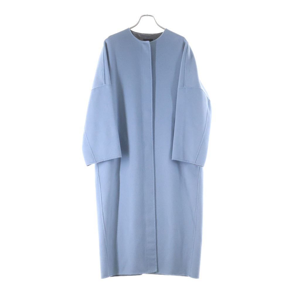 ebure(エブール) ノーカラー カシミア コート グレー 3010200041 レディース