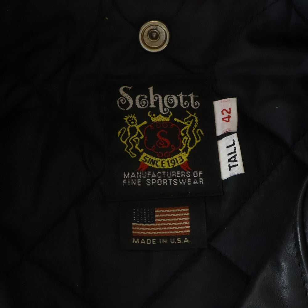 SCHOTT(ショット) 613UST ONESTAR TALL ダブルライダースジャケット ブラック 7823150024