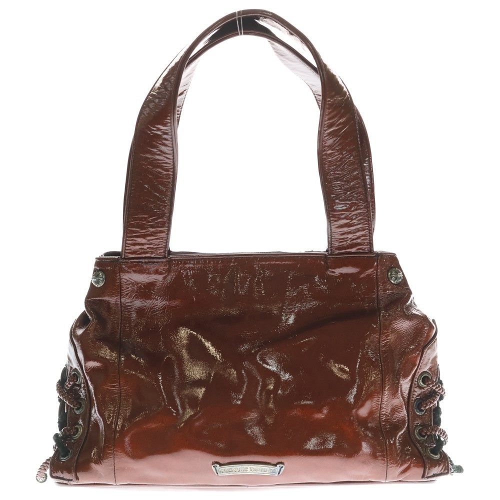 CHROME HEARTS(クロムハーツ) JJ DEAN MTLC SMALL JJディーンメタリック スモール パテントレザー ライダース ハンドバッグ レッド