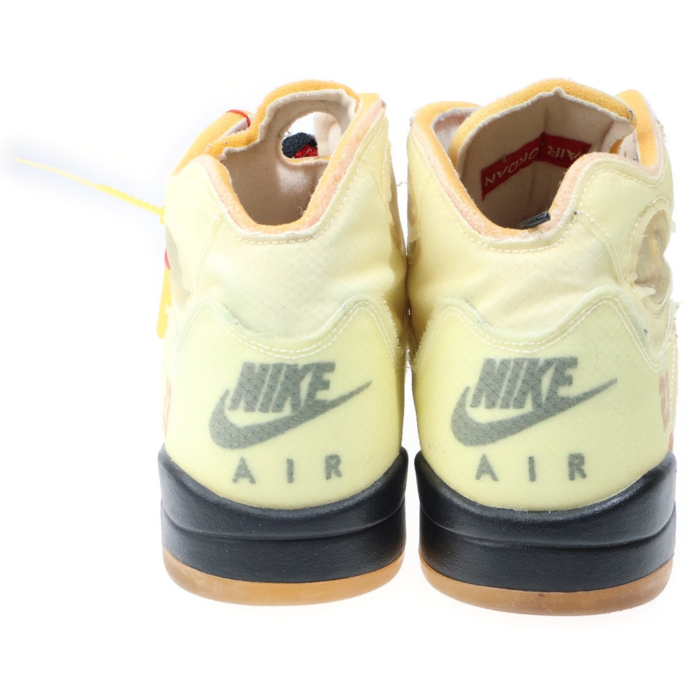 NIKE(ナイキ) ×OFF-WHITE AIR JORDAN 5 RETRO SP SAIL オフホワイト エアジョーダン5 レトロ セイル ハイカットスニーカー アイボリー US14/32cm DH8565-100