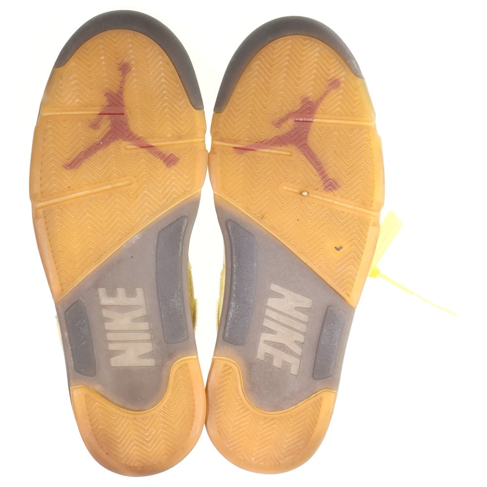 NIKE(ナイキ) ×OFF-WHITE AIR JORDAN 5 RETRO SP SAIL オフホワイト エアジョーダン5 レトロ セイル ハイカットスニーカー アイボリー US14/32cm DH8565-100