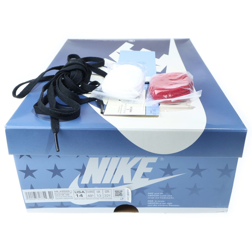 NIKE(ナイキ) ×TROPHY ROOM AIR JORDAN 1 RETRO HIGH OG SP F&F トロフィールーム エアジョーダン1 ハイカットスニーカー ホワイト/レッド US14/32cm DA2728-100