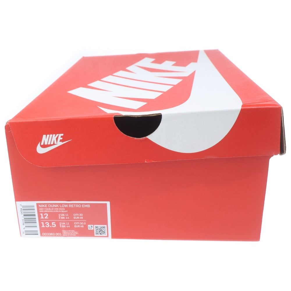 NIKE(ナイキ) ×NBA DUNK LOW EMB 75th ANNIVERSARY NETS エヌビーエー ダンク ローカットスニーカー グレー/ネイビー US12/30cm DD3363-001