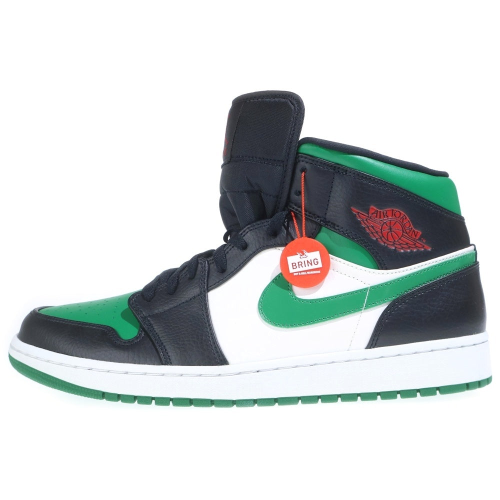 NIKE(ナイキ) AIR JORDAN 1 MID PINE GREEN エアジョーダン 1 パイングリーン ミッドカットスニーカー ホワイト/ブラック/グリーン US13/31cm 554724-067