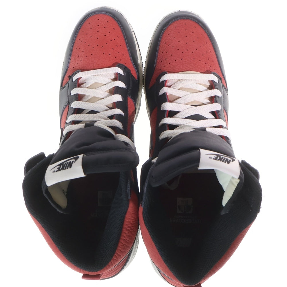 NIKE(ナイキ) ×UNDERCOVER DUNK HIGH UBA アンダーカバー ダンク ハイカットスニーカー ブラック/レッド US13/31cm DD9401-600