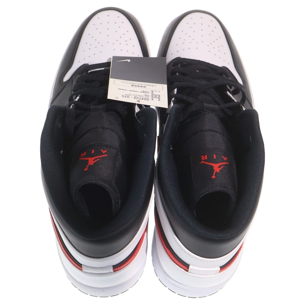 NIKE(ナイキ) AIR JORDAN 1 MID エアジョーダン 1 ミッドカットスニーカー ブラック/レッド/ホワイト US14/32cm 554724-075