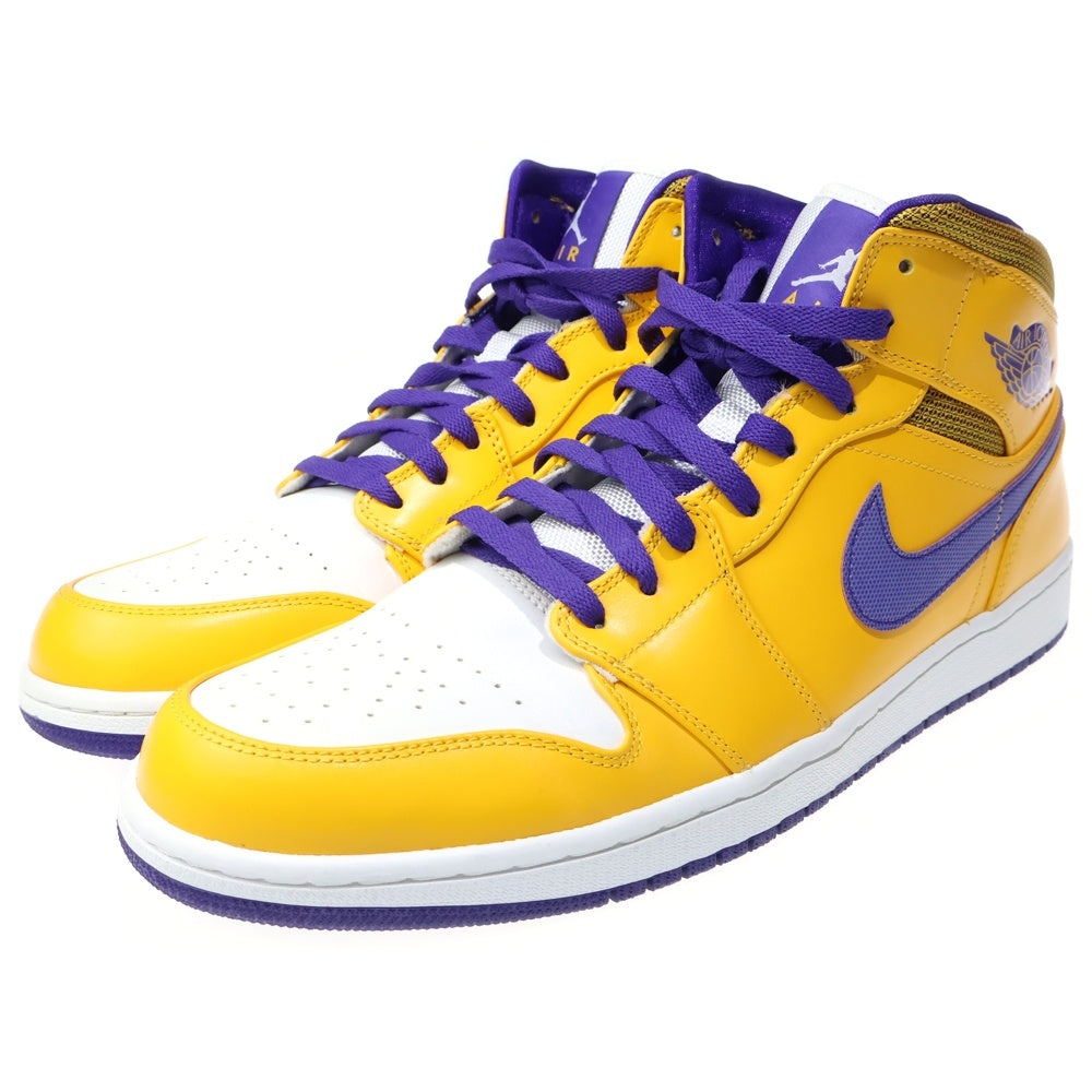 NIKE(ナイキ) AIR JORDAN 1 MID LAKERS エアジョーダン1 レイカーズ ミッドカットスニーカー ホワイト/イエロー US14/32cm 554724-708