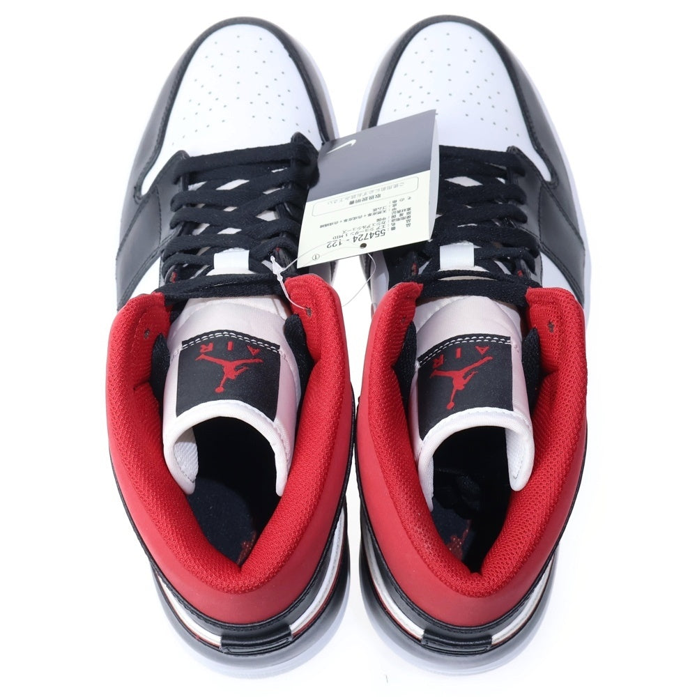 NIKE(ナイキ) AIR JORDAN 1 MID エアジョーダン1 ミッドカットスニーカー ホワイト/ブラック/レッド US13/31cm 554724-122