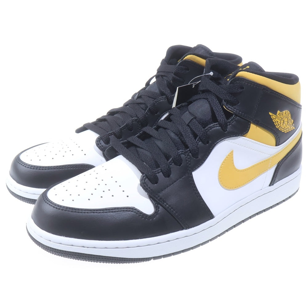 NIKE(ナイキ) AIR JORDAN 1 MID エアジョーダン1 ミッドカットスニーカー ホワイト/ブラック/イエロー US13/31cm 554724-177