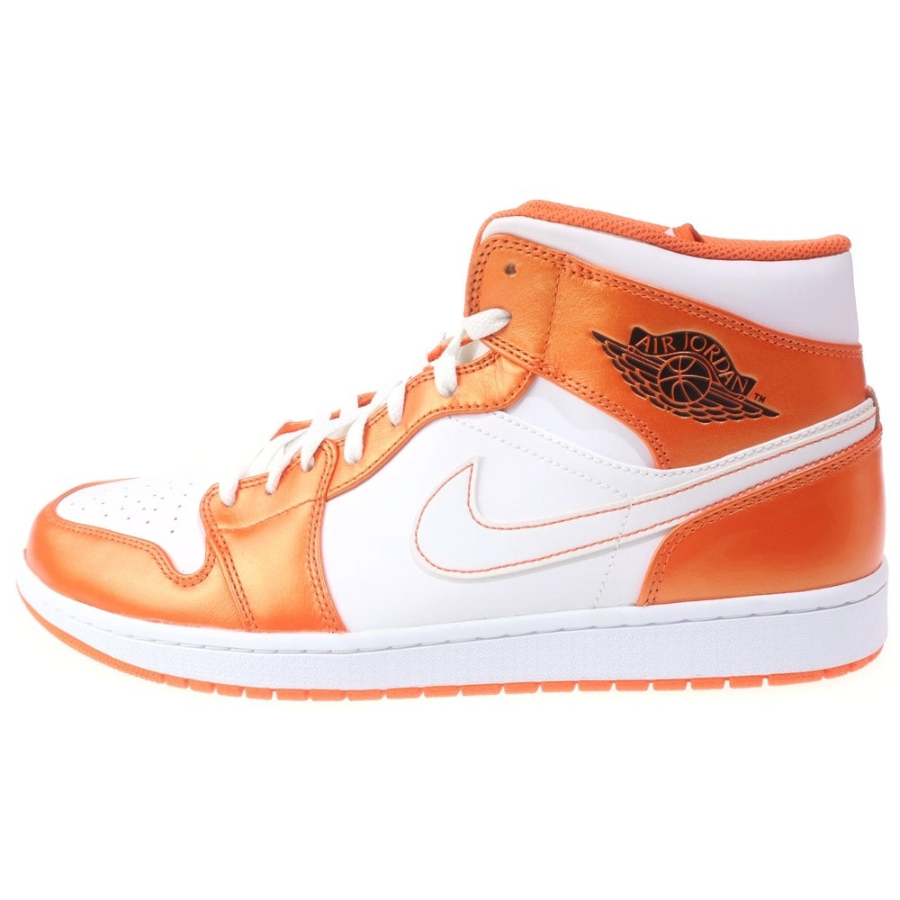 NIKE(ナイキ) AIR JORDAN 1 MID エアジョーダン1 ミッドカットスニーカー ホワイト/オレンジ US14/32cm DM3531-800
