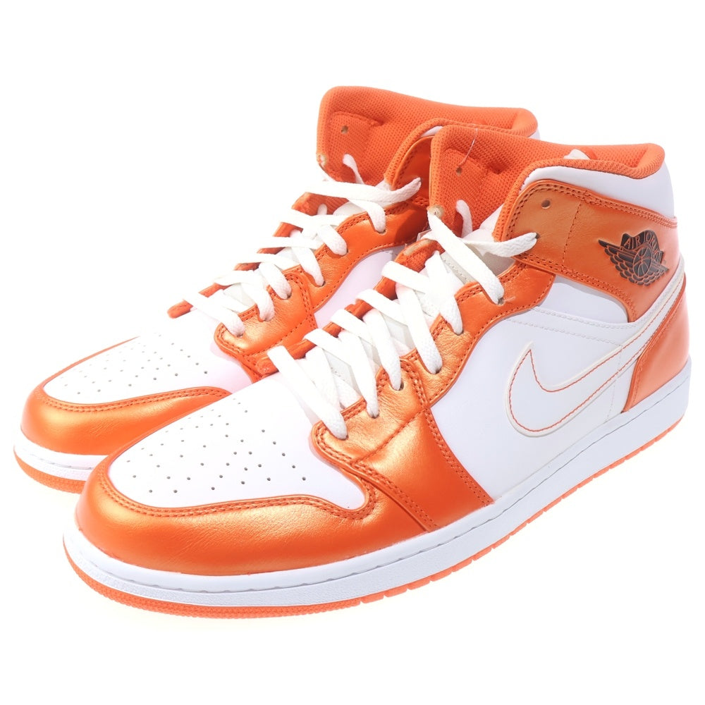 NIKE(ナイキ) AIR JORDAN 1 MID エアジョーダン1 ミッドカットスニーカー ホワイト/オレンジ US14/32cm DM3531-800