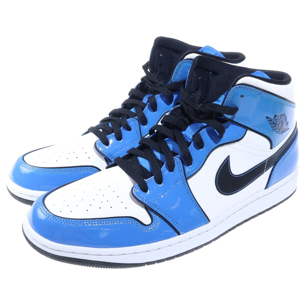 NIKE(ナイキ) AIR JORDAN 1 MID SE SIGNAL BLUE エアジョーダン1 シグナルブルー ミッドカットスニーカー ホワイト/ブルー US14/32cm DD6834-402