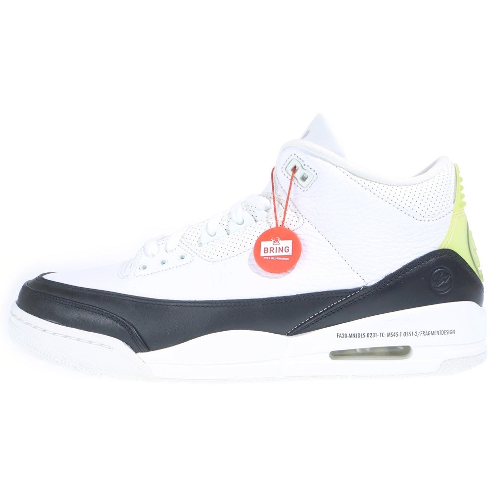 NIKE(ナイキ) ×FRAGMENT DESIGN AIR JORDAN3 RETRO SP フラグメントデザイン エアジョーダン3 ミッドカットスニーカー ホワイト/ブラック US13/31cm DA3595-100