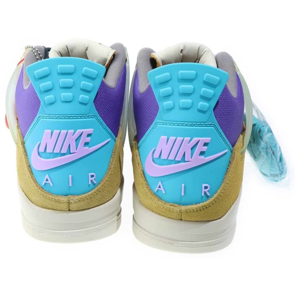 NIKE(ナイキ) ×UNION AIR JORDAN 4 SP DESERT MOSS ユニオン エアジョーダン4 デザートモス ハイカットスニーカー イエロー/パープル US13/31cm DJ5718-300