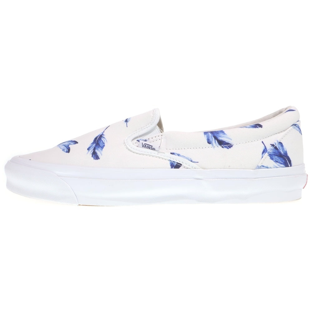 VANS(ヴァンズ) ×VAULT OG CLASSIC SLIP-ON LX FEATHERS キス ボルト クラシック スリッポン フェザーズ ローカットスニーカー ホワイト/ブルー US13/31cm VN0A45JK6BW