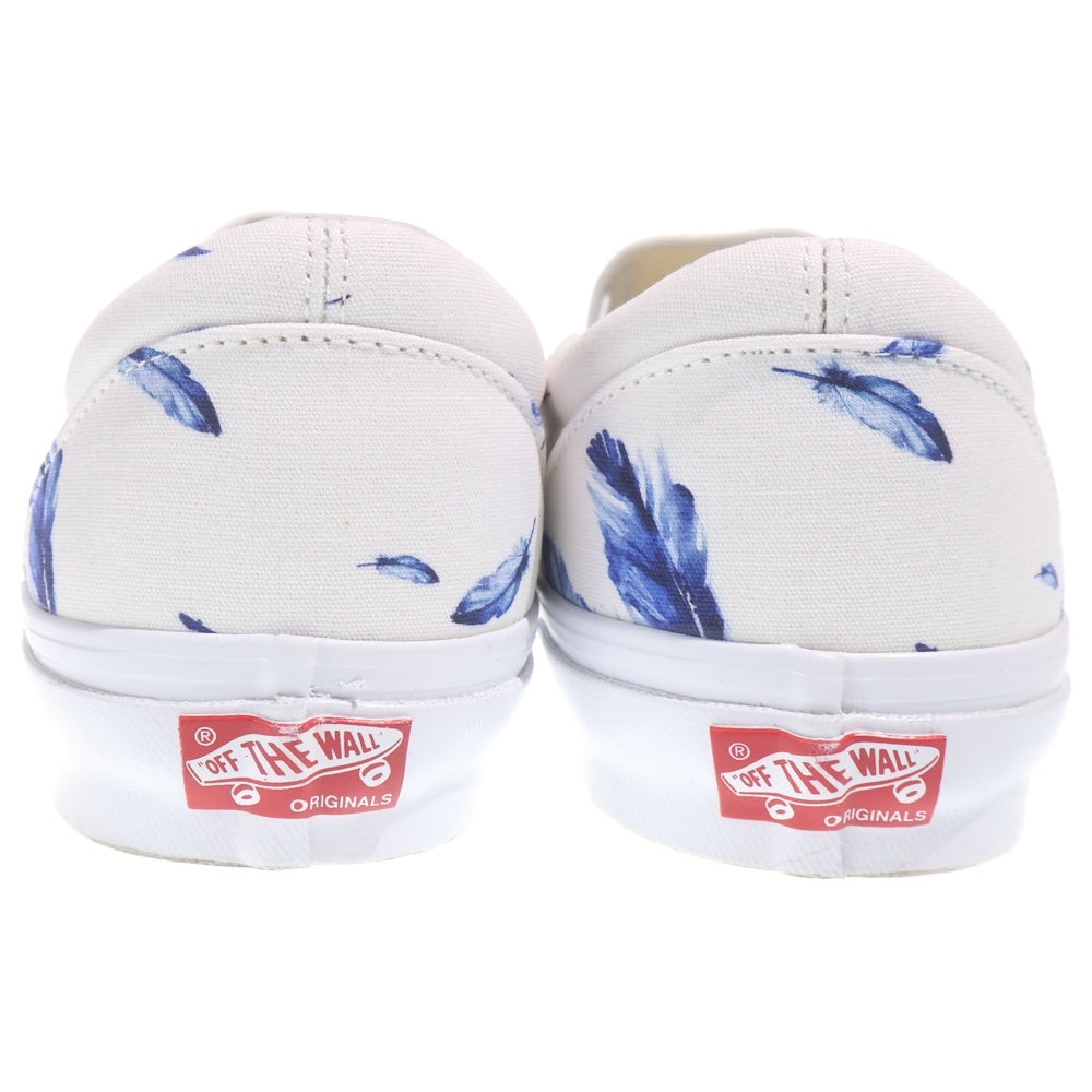 VANS(ヴァンズ) ×VAULT OG CLASSIC SLIP-ON LX FEATHERS キス ボルト クラシック スリッポン フェザーズ ローカットスニーカー ホワイト/ブルー US13/31cm VN0A45JK6BW