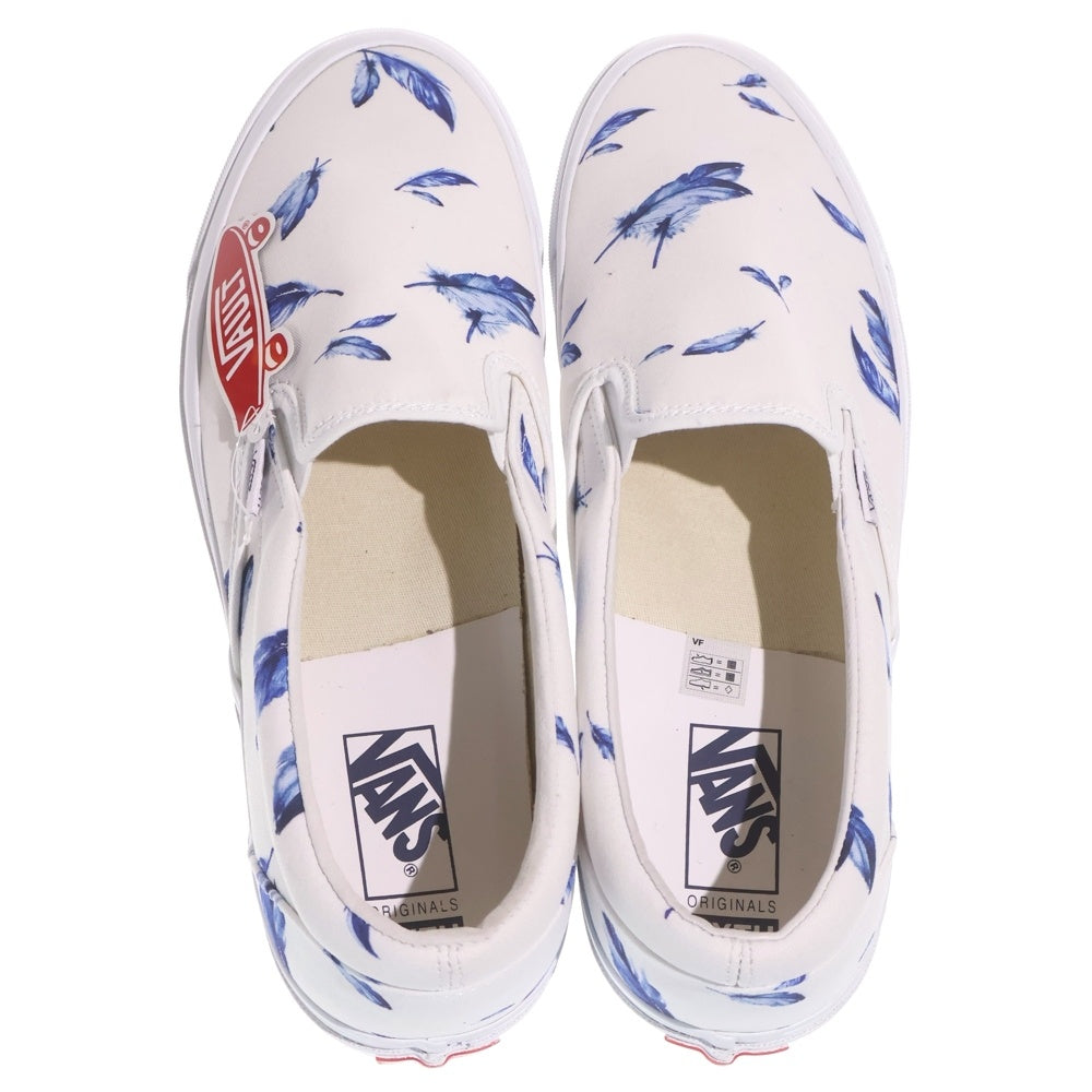 VANS(ヴァンズ) ×VAULT OG CLASSIC SLIP-ON LX FEATHERS キス ボルト クラシック スリッポン フェザーズ ローカットスニーカー ホワイト/ブルー US13/31cm VN0A45JK6BW