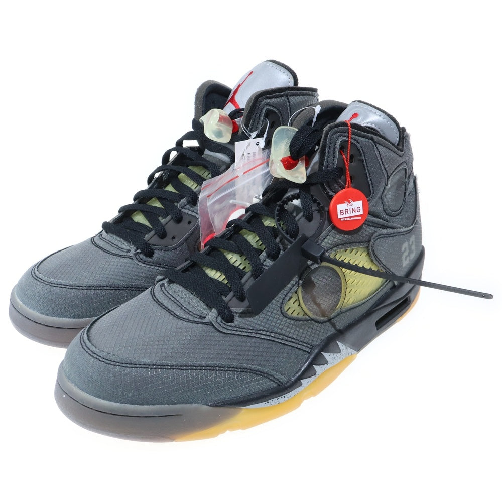 NIKE(ナイキ) ×OFF-WHITE AIR JORDAN 5 RETRO SP オフホワイト エアジョーダン5 レトロ ハイカットスニーカー ブラック US14/32cm CT8480-001