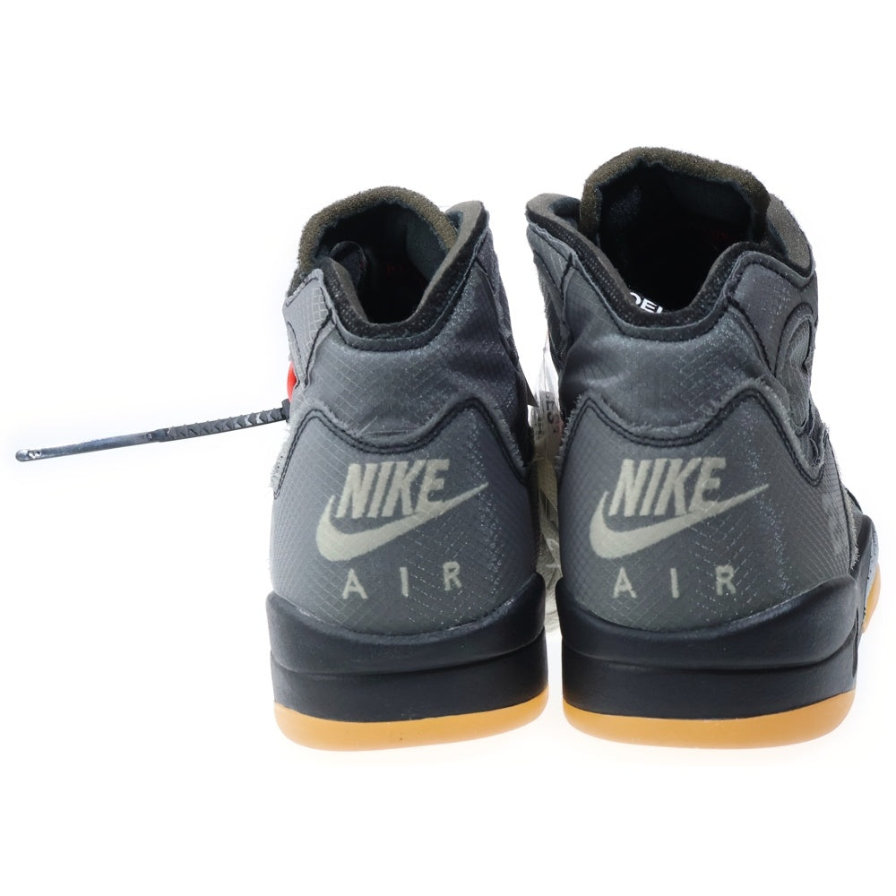 NIKE(ナイキ) ×OFF-WHITE AIR JORDAN 5 RETRO SP オフホワイト エアジョーダン5 レトロ ハイカットスニーカー ブラック US14/32cm CT8480-001