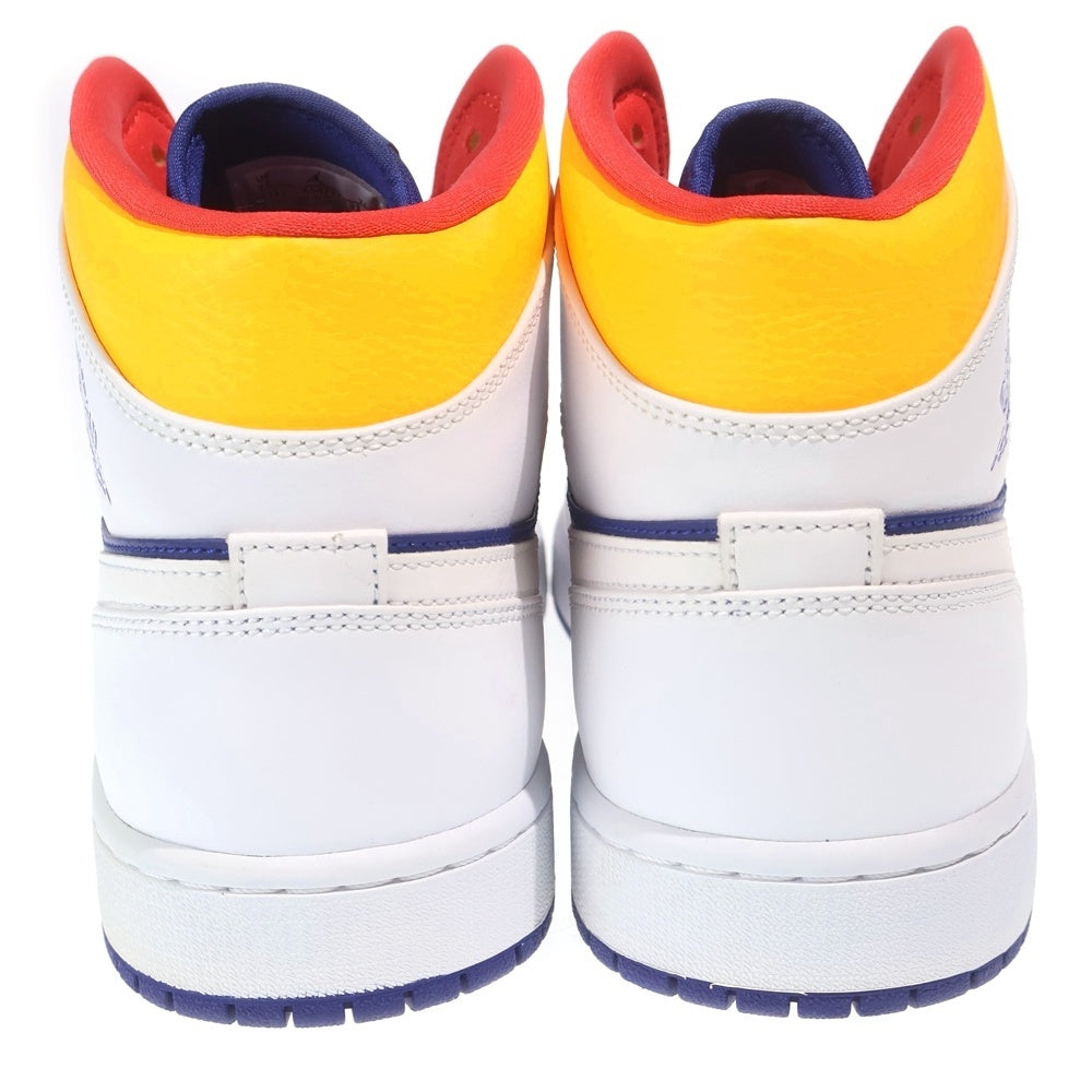 NIKE(ナイキ) AIR JORDAN 1 MID WHITE NAVY YELLOW エアジョーダン1 ミッドカットスニーカー ホワイト/ブルー US14/32cm 554724-131